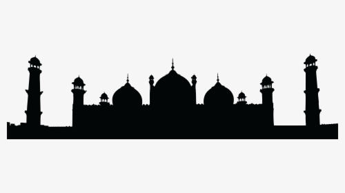Free Clipart Of A Badshahi Mosque Lahore Pakistan Black - Badshahi Mosque Clipart, HD Png Download, Free Download
