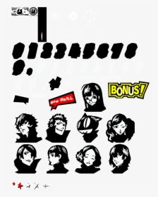 Clip Art Persona 5 Hud - Persona 5 Text Icons, HD Png Download, Free Download