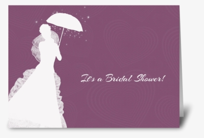 Bride Silhouette, Purple Hearts, Shower Greeting Card - Umbrella, HD Png Download, Free Download