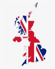 Uk Flag Png - United Kingdom Flag Map, Transparent Png, Free Download