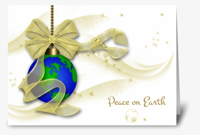Planet Earth Ornament, Ribbon, Bow Greeting Card - Earth Clip Art, HD Png Download, Free Download