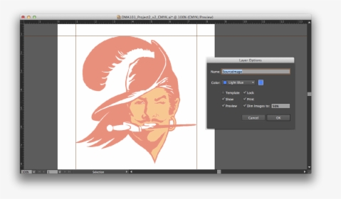 Dimming The Source Image In Illustrator So I Can Easily - Vintage Tampa Bay Buccaneers Logo, HD Png Download, Free Download