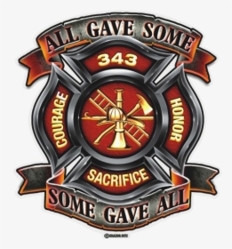 Firefighter Badge Transparent Png - All Gave Some Some Gave All Firefighters, Png Download, Free Download