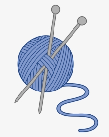 Clip Art Blue Yarn And Needles - Knitting Needles Clip Art, HD Png Download, Free Download