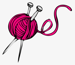 Pink Knit Yarn Needles Wool Transparent Image - Pink Yarn Clipart, HD Png Download, Free Download