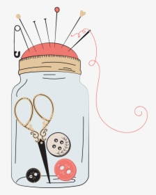 Sewing Clipart Button Needle - Needle And Buttons Png, Transparent Png, Free Download