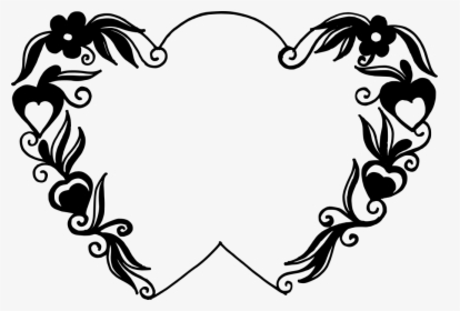 Line Art,ornament,font,clip Art,black And White,heart, HD Png Download, Free Download