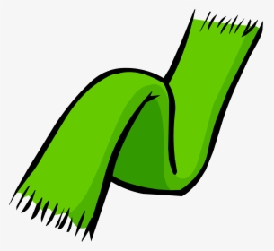 Green Club Penguin Rewritten - Green Scarf Clip Art, HD Png Download, Free Download