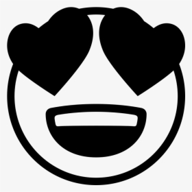 Emojione Bw 1f60d - Love Emoji Black And White, HD Png Download, Free Download