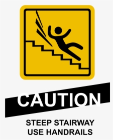 Caution Steep Stairs Sign, HD Png Download, Free Download