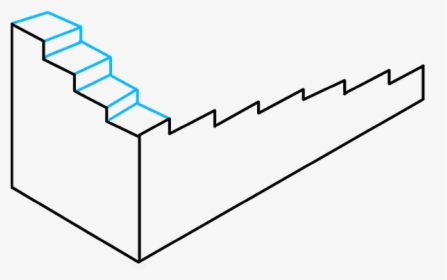 How To Draw Impossible Stairs - Impossible Stairs Step By Step, HD Png Download, Free Download