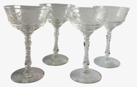 Cut Glass Vintage Champagne Glasses - 1860s Champagne Glasses, HD Png Download, Free Download
