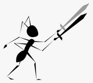 Angle,area,monochrome Photography - Ant Fighting Clipart, HD Png Download, Free Download