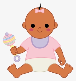 Clip Art Diaper Infant Cartoon Girl - Baby With Bib Clipart, HD Png Download, Free Download