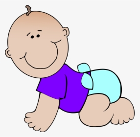 Baby Nappy Diaper - Cartoon Baby In Diapers, HD Png Download, Free Download
