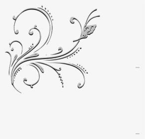 Butterfly Border Design Black And White, HD Png Download, Free Download
