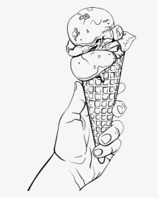 Ice Clipart Line - Cartoon Ice Cream Drawing, HD Png Download, Free Download