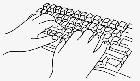 Keyboard, Hands, Computer, Keys - Hands On Keyboard Drawing, HD Png Download, Free Download