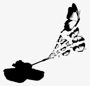 Butterfly Clip Art Black And White Buzzerg - War And Peace Png, Transparent Png, Free Download