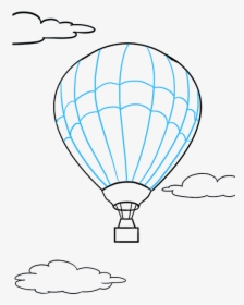 How To Draw Hot Air Balloon - Hot Air Balloon Simple Drawing, HD Png Download, Free Download