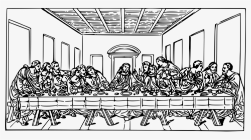 Banner Library Drawing Stairs Art - Last Supper Line Art, HD Png Download, Free Download