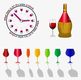 Wine Bottle Wine Glasses, Wine, Wine O Clock, Party, HD Png Download, Free Download