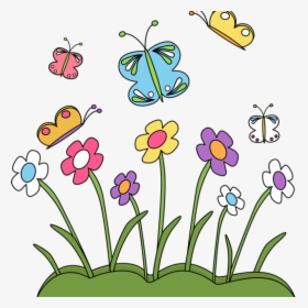 Black And White Butterflies And Flowers Clipart - Clip Art Of Spring ...