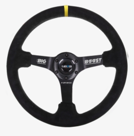 Nrg Reinforced Steering Wheel Rst 036mb S Y Boost Us - Black Racing Steering Wheel, HD Png Download, Free Download