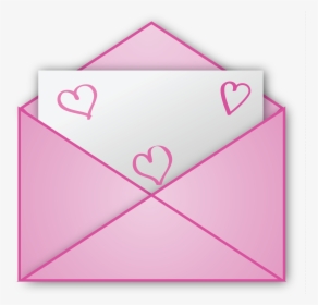 Pink Heart Picture Letter Valentine Free Transparent - Valentine Letter Clipart, HD Png Download, Free Download