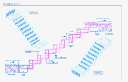 Stairs - Slabless Staircase Reinforcement Details, HD Png Download, Free Download