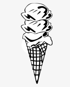 Ice Cream Line Drawing At Getdrawings - Junk Food Clipart Black And White, HD Png Download, Free Download