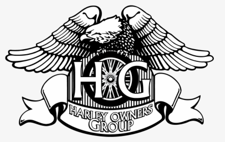 Hog Harley Owners Group Eagle Logo Vector Black Outline - Harley Owners Group Logo, HD Png Download, Free Download