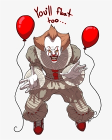 Transparent Pennywise The Clown Png - Pennywise With Balloon Cartoon, Png Download, Free Download
