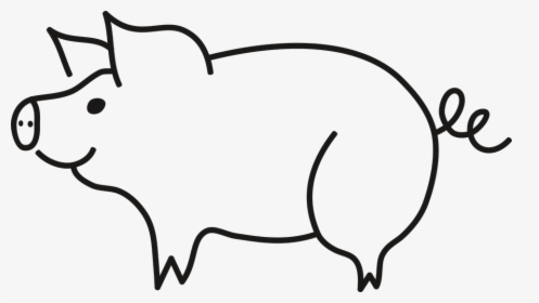 Pig, Piglet, No Background, Animal, Fauna, Nature - Pig Clip Art Black And White, HD Png Download, Free Download