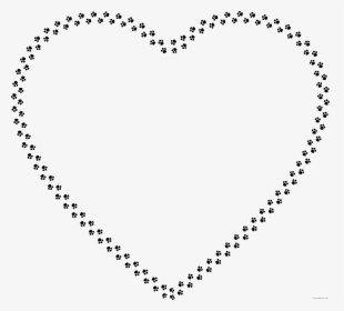 Paw Prints Heart Black Clip Arts - Vintage Heart Clipart, HD Png Download, Free Download