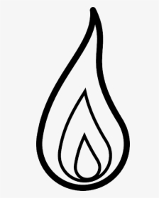 Drawn Candle Outline - Flame Clipart Black And White, HD Png Download, Free Download