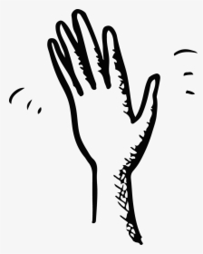 Hand Wave Black And - Hand Waving Goodbye Drawing, HD Png Download, Free Download