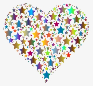 Heart,balloon,drawing - Colorful Heart And Star, HD Png Download, Free Download