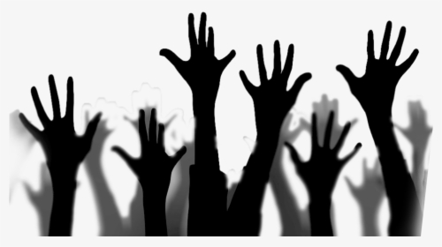 Finger Clip Art Hands - Raised Hands Silhouette Png, Transparent Png, Free Download