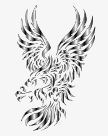 Tattoo Drawing Of Eagle - Eagle Tattoo Tribal Soaring, HD Png Download, Free Download