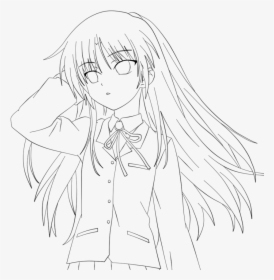Anime Angel Girl Coloring Pages - Angel Beats Coloring Pages, HD Png Download, Free Download