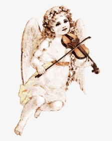 Angel, Drawing, Violin, Antique, Vintage, Romantic - Transparent Angel Png Victorian, Png Download, Free Download