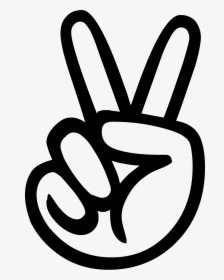 Peace Sign Fingers Outline - Bubble Hand Peace Sign, HD Png Download, Free Download