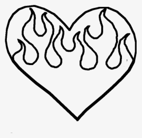 Clip Art Flame Sketch - Drawing Hearts With Flames, HD Png Download, Free Download