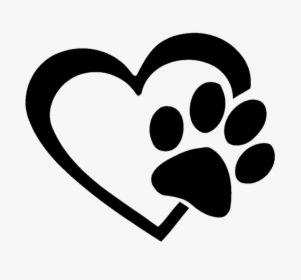 Pawprint Clipart Heart - Heart With Paw Print, HD Png Download, Free Download