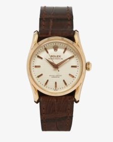 Rolex 1601 Champagne Dial Leather Band, HD Png Download, Free Download