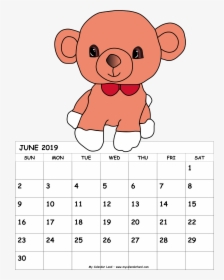 June Bear Calendar 2019, HD Png Download, Free Download
