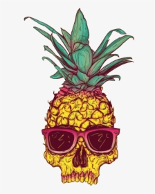 Download Skull Calavera Creative Tropical Fruit Pineapple - Skull Pineapple, HD Png Download, Free Download