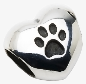 A Beautiful Sterling Silver Heart Charm With One Paw - Plush, HD Png Download, Free Download