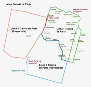 Proyecto Lineas Tranvia De Parla - Tranvia De Parla Madrid, HD Png Download, Free Download
